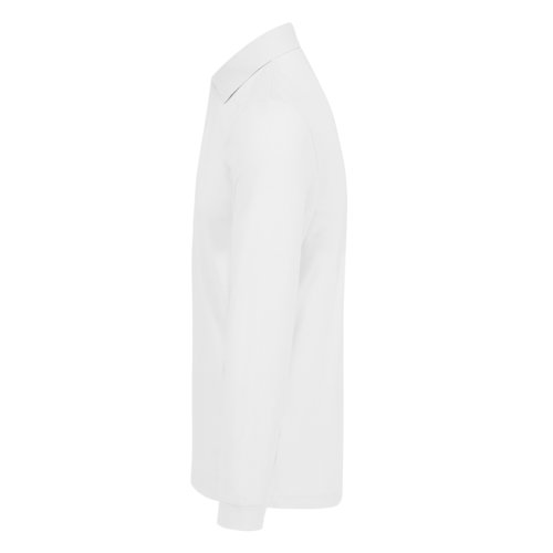 Hvid bomulds polo shirt med lange rmer til mnd.