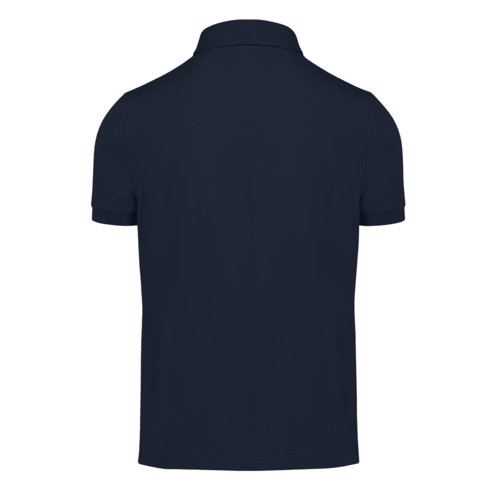 Navybl bomuldspoloshirt til herrer med korte rmer.