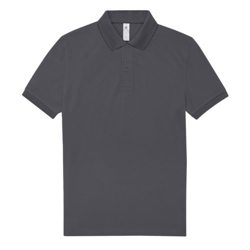 Mrkegr bomulds polo shirt til mnd med korte rmer.