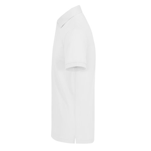 Hvid bomulds polo shirt til mnd med kort knaplukning.