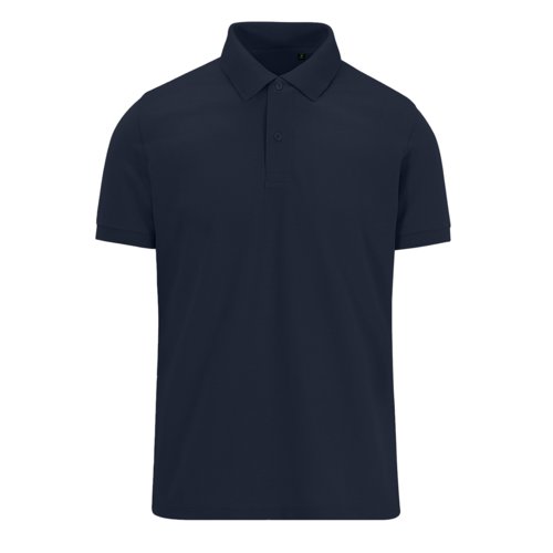 Marinebl poloshirt i bomuldsblanding til herre.