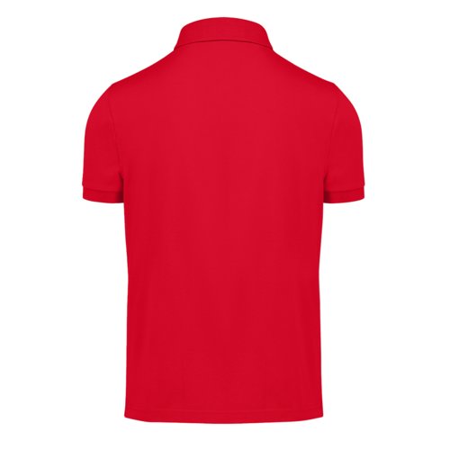 Rd polo shirt i genanvendt polyester og bomuld til mnd.