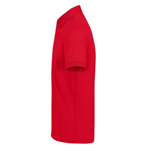 Rd poloshirt af genanvendt polyester og bomuld til mnd.