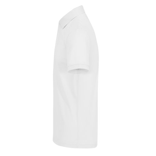 Hvid poloshirt af genanvendt polyester og bomuld til mnd.
