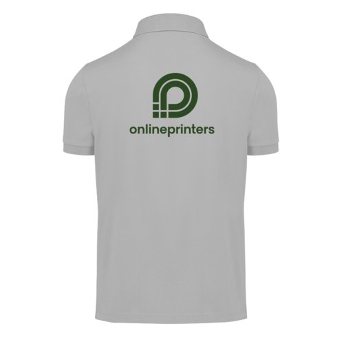 Gr poloshirt af genanvendt polyester og bomuld til mnd.