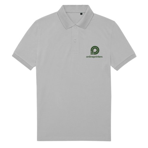 Gr poloshirt af genanvendt polyester og bomuld til mnd.