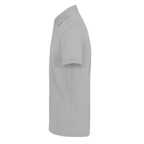 Gr poloshirt af genanvendt polyester og bomuld.