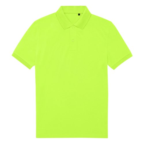 blegrn poloshirt af genanvendt polyester og bomuld med knaplukning.