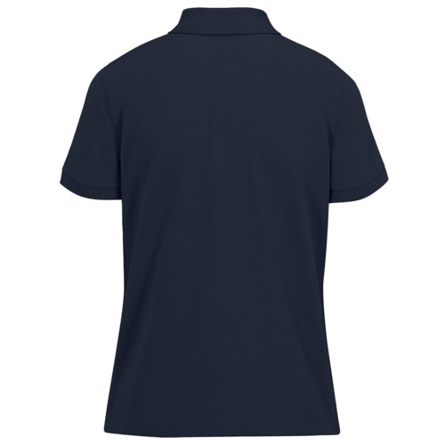 Marinebl bomulds polo shirt til damer med korte rmer.