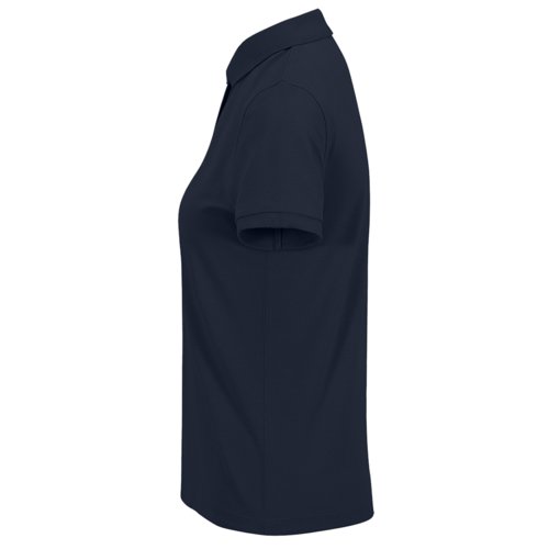 Marinebl bomuldspoloshirt til damer.