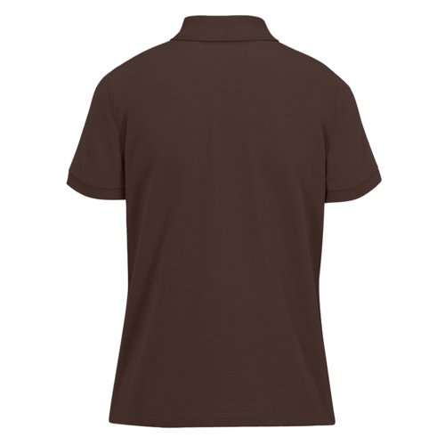 Mrkebrun bomulds polo shirt til damer med korte rmer.