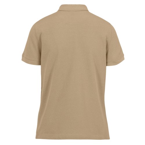 Brun bomulds polo shirt til kvinder med korte rmer.