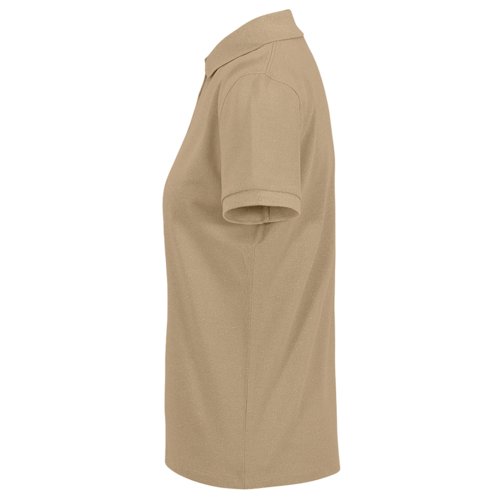 Brun bomulds polo shirt til damer med korte rmer.