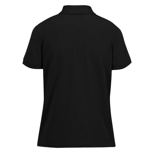 Sort bomulds polo shirt til kvinder med korte rmer.