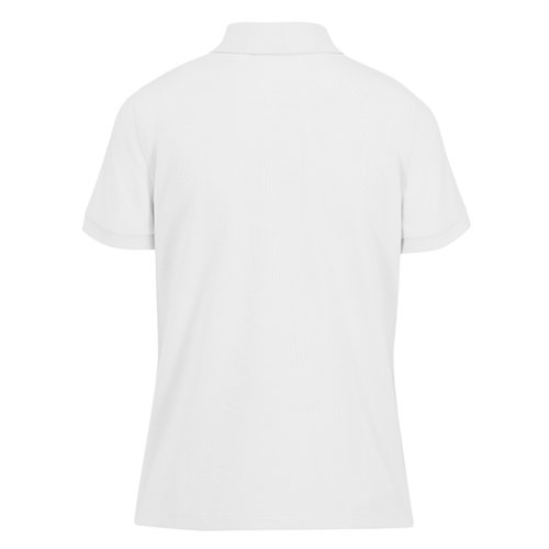Hvid bomulds polo shirt til damer med korte rmer.