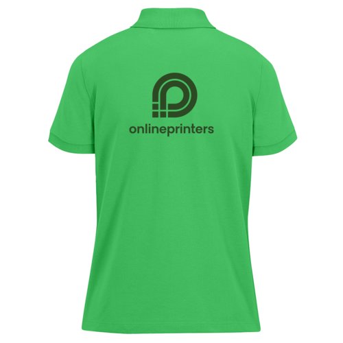 Grn bomulds polo shirt til kvinder med kort knapstolpe.