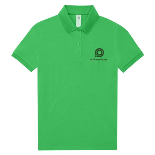 Grn dame polo shirt i bomuld med korte rmer.