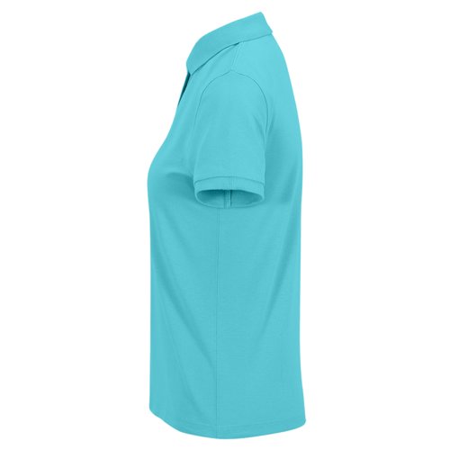 Turkis dame polo shirt i bomuld med korte rmer.