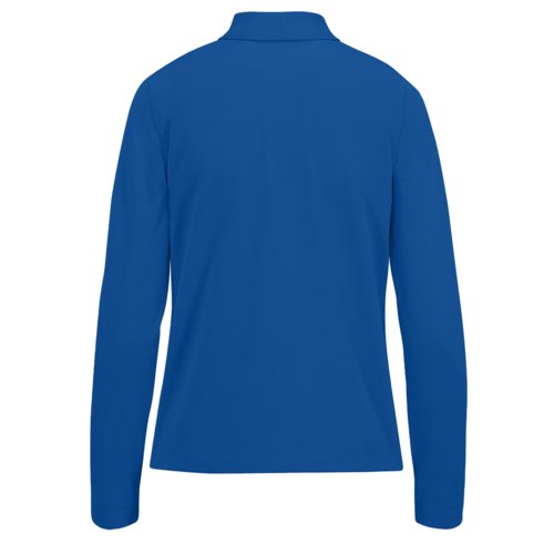 Kongebl bomuldspoloshirt til damer med lange rmer.