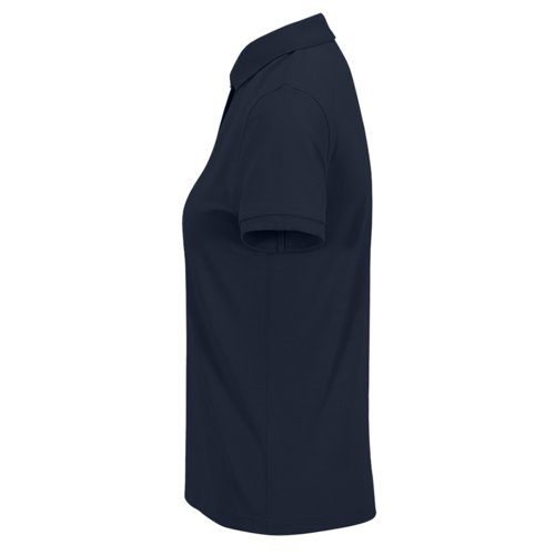 Marinebl dame polo shirt i bomuldsblanding med korte rmer.