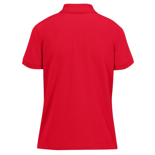 Rd poloshirt i genanvendt polyester og bomuld til damer.