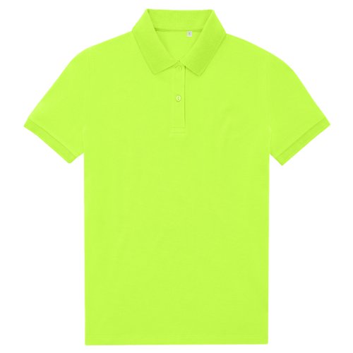 blegrn poloshirt af genanvendt polyester og bomuld med kort knaplukning.