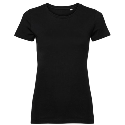 Sort dame T-shirt i kologisk bomuld med korte rmer.