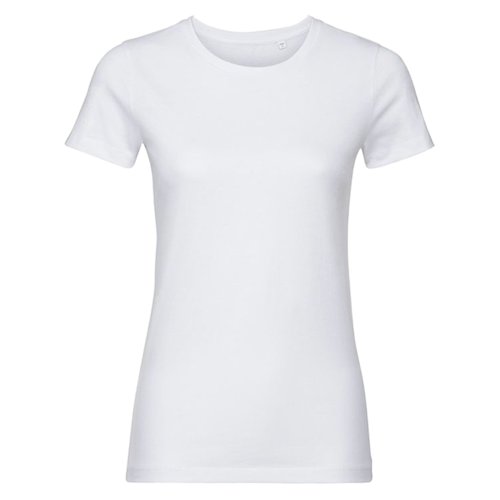 Hvid dame T-shirt i kologisk bomuld med korte rmer.