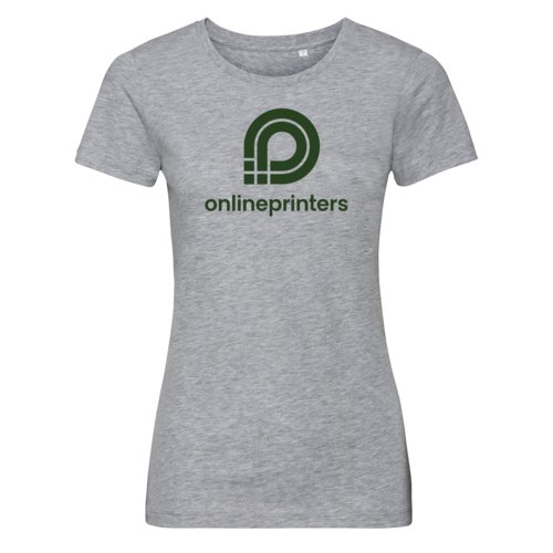 Gr bomulds T-shirt til damer med korte rmer.