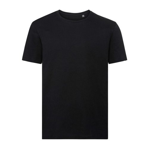 Sort kologisk bomulds T-shirt til mnd med korte rmer.