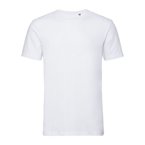 Hvid kologisk bomulds T-shirt med korte rmer.