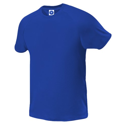 Mrkebl polyester T-shirt til mnd med korte rmer.