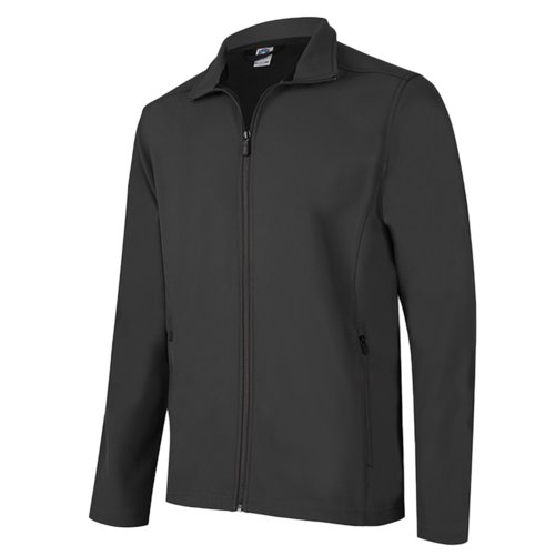 Sort softshell jakke i polyester og elastan med lynls.