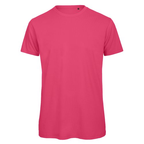 Fuchsiafarvet kologisk bomulds T-shirt med korte rmer.