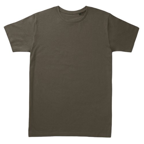 Khakifarvet T-shirt i bomuld med korte rmer og rund hals.