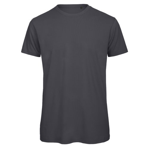 Mrkegr bomulds T-shirt med korte rmer og rund hals.
