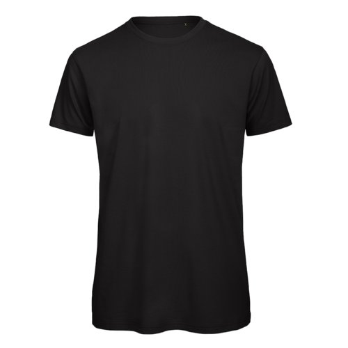 Sort kologisk bomulds T-shirt med korte rmer.