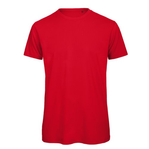 Rd kologisk bomulds T-shirt med korte rmer.