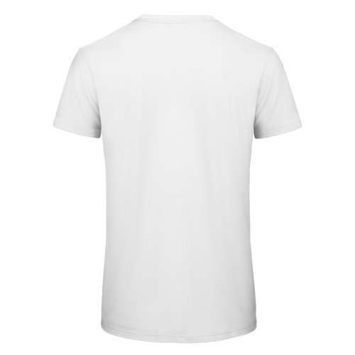 Hvid kologisk bomulds T-shirt til mnd med korte rmer.