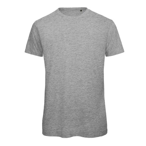 Gr bomulds T-shirt med korte rmer og rund hals.