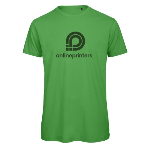 Grn stof-T-shirt til herrer med korte rmer.