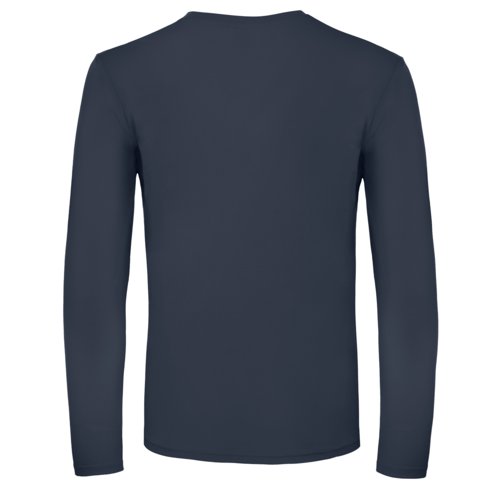 Navybl langrmet T-shirt i bomuld til mnd.