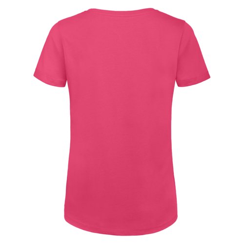 Pink dame T-shirt i kologisk bomuld med korte rmer.