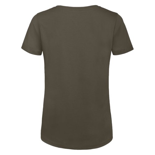 Khaki bomulds T-shirt til damer med korte rmer.