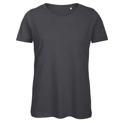 Mrkegr bomulds-T-shirt til damer med korte rmer.