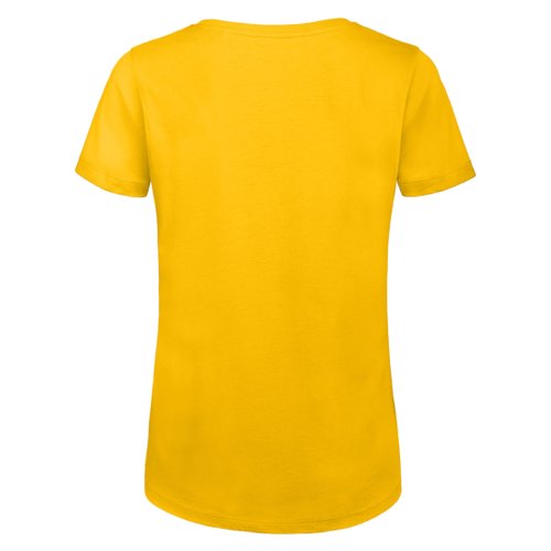 Gylden gul dame T-shirt i kologisk bomuld med korte rmer.