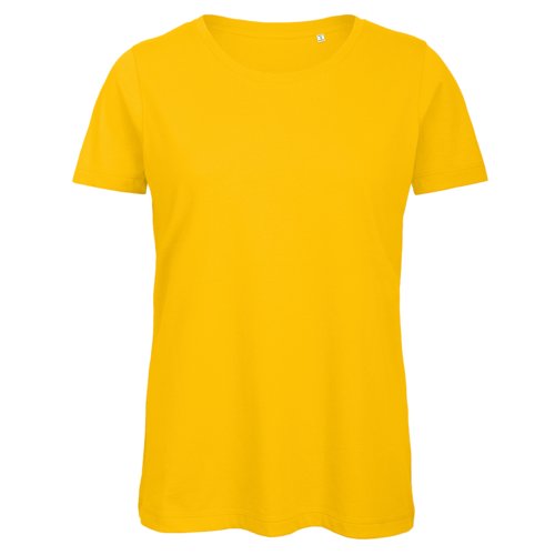 Gylden gul kologisk bomulds T-shirt til damer.