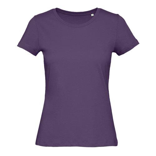 Mrk violet kologisk bomulds T-shirt til damer med korte rmer.