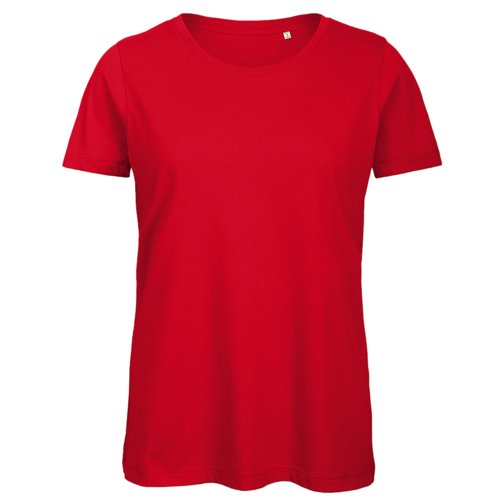 Rd dame T-shirt i kologisk bomuld med korte rmer.