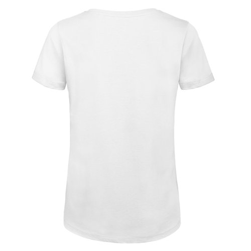 Hvid dame T-shirt af kologisk bomuld med korte rmer.